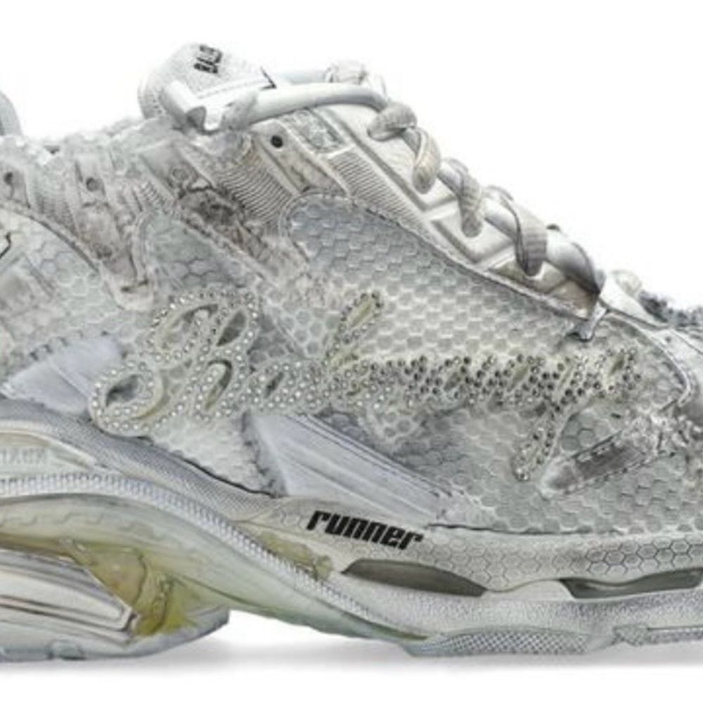 Balenciaga Runner Sneakers big glitter logo shoes platform flats unisex